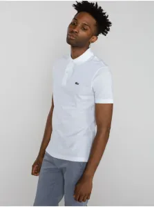 Bavlnené polo tričko Lacoste biela farba, jednofarebné #1052804