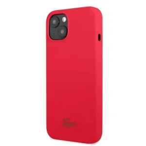 Lacoste Liquid Silicone Glossy Printing Logo Kryt pre Apple iPhone 13 mini Red