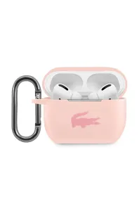 Lacoste Liquid Silicone Glossy Printing Logo puzdro pre Apple Airpods Pro Pink