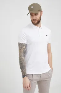 Bavlnené polo tričko Lacoste biela farba, jednofarebné #9602645