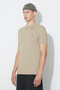 Bavlnené polo tričko Lacoste PH4012-001, béžová farba, jednofarebné #7122521