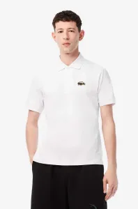 Bavlnené polo tričko Lacoste x Netflix biela farba, s nášivkou #8692321
