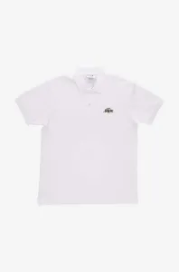Bavlnené polo tričko Lacoste x Netflix biela farba, s nášivkou #8692320