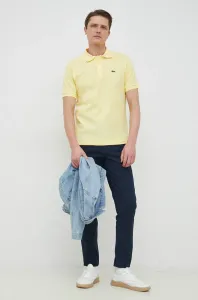 Bavlnené polo tričko Lacoste L1212-001, žltá farba, jednofarebné
