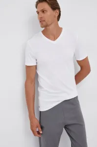 Bavlnené tričko Lacoste TH3374-001, biela farba, jednofarebné #9174987