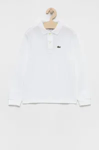 Detská bavlnená košeľa s dlhým rukávom Lacoste biela farba, jednofarebná #9238365