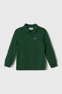 Detská bavlnená košeľa s dlhým rukávom Lacoste zelená farba, jednofarebný #9301313