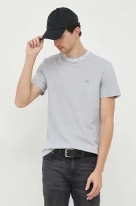 Tričko Lacoste pánsky, šedá farba, s nášivkou