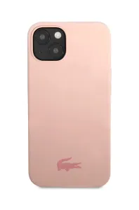 Lacoste Liquid Silicone Glossy Printing Logo Kryt pro iPhone 13 Pink