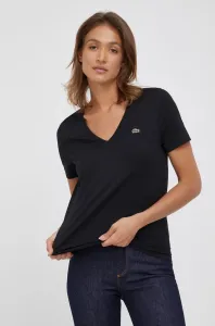 Bavlnené tričko Lacoste TF8392-CPM, čierna farba, #6138412