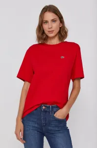 Bavlnené tričko Lacoste TF5441-001, červená farba