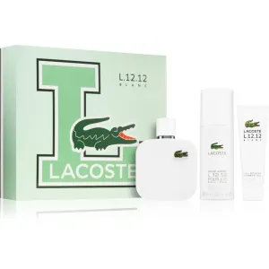 Lacoste Eau de Lacoste L.12.12 Blanc darčeková kazeta toaletná voda 100 ml + sprchovací gél 50 ml + dezodorant 150 ml pre mužov
