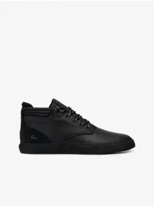 Čierne pánske kožené členkové topánky Lacoste #1063596