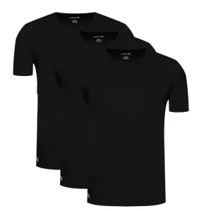 LACOSTE - 3PACK tričká essentials cotton classic black