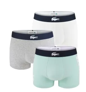 LACOSTE - boxerky 3PACK cotton stretch iconic Lacoste big logo green color