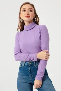 Lafaba Women's Lilac Turtleneck Knitted Blouse #7474100
