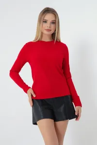 Lafaba Women's Red Crewneck Knitted Blouse