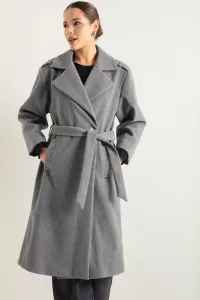 Lafaba Women's Gray Oversize Belted Long Cachet Coat #8481102