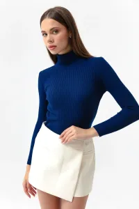 Lafaba Women's Blue Turtleneck Knitwear Sweater