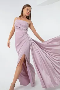 Lafaba Women's Lilac One-Shoulder Satin Evening Dress & Prom Dress