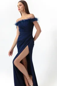 Lafaba Women's Navy Blue Evening Dress. Evening Dress