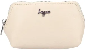 Lagen Dámska kožená mini peňaženka - kľúčenka BLC/5695/123 OFF WHITE