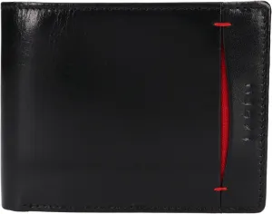 Lagen Pánska kožená peňaženka 50749 BLACK/RED