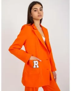 Dámske sako s nášivkami oversize MARIANA oranžové