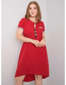 Dámske plus size bavlnené šaty VIANA červené