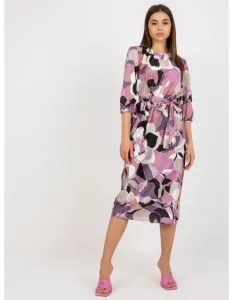 Dámske šaty s potlačou a opaskom NATASA fialové