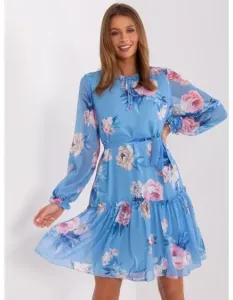 Dámske šaty s volánom kvetinové LYH modré