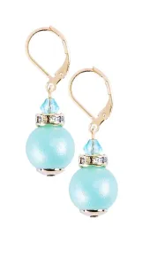 Lampglas Elegantné náušnice Turquoise Beauty z perál Lampglas ECU51 #7052930