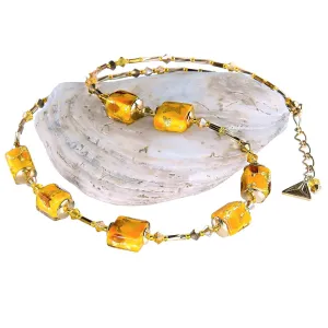 Lampglas Elegantný náhrdelník Amber Dream z perál Lampglas NCU56 #7574759