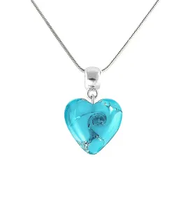 Lampglas Nežný náhrdelník Forest Heart s rýdzim striebrom v perle Lampglas NLH10 #8975697