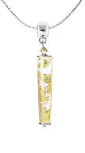 Lampglas Nežný náhrdelník Golden Swan s 24-karátovým zlatom v perle Lampglas