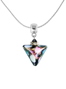Lampglas Krásny náhrdelník Crazy Triangle s 24-karátovým zlatom v perle Lampglas #3809385