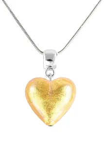 Lampglas Žiarivý náhrdelník Golden Heart s 24-karátovým zlatom v perle Lampglas NLH24