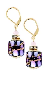 Lampglas Romantické náušnice Sakura Cubes s 24-karátovým zlatom v perlách Lampglas ECU46 #5674211