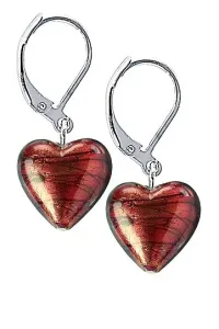 Lampglas Výrazné náušnice Fire Heart s 24-karátovým zlatom v perlách Lampglas ELH23 #6166581