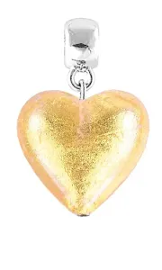 Lampglas Žiarivý prívesok Golden Heart s 24karátovým zlatom v perle Lampglas S24
