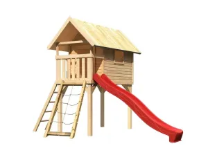 Detská hracia veža so šmýkačkou Dekorhome Červená #1611220
