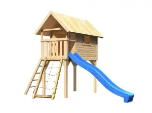 Detská hracia veža so šmýkačkou Dekorhome Modrá #1611221