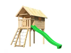 Detská hracia veža so šmýkačkou Dekorhome Zelená #1611222
