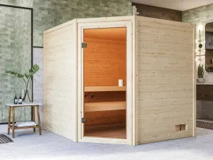 Interiérová fínska sauna 195x195 cm Dekorhome #800180