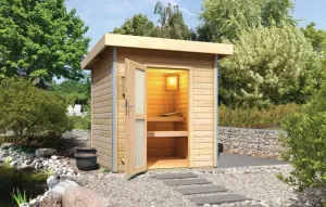 Vonkajšia fínska sauna 196 x 196 cm Dekorhome Smrek