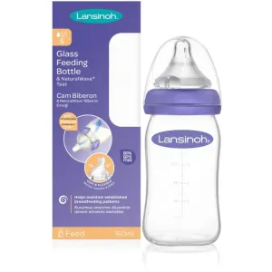 Lansinoh Sklenená dojčenská fľaša s NaturalWave cumľom (pomalý prietok SF) 160 ml #127789