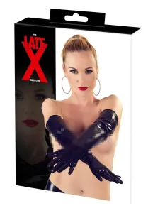 LATEX – dlhé univerzálne rukavice (čierne)XL