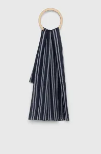 Bavlnený šál Lauren Ralph Lauren tmavomodrá farba, vzorovaný