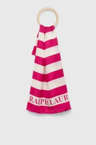 Hodvábna šatka Lauren Ralph Lauren ružová farba, vzorovaná