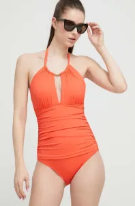 Jednodielne plavky Lauren Ralph Lauren oranžová farba, jemne vystužený košík, 20201208